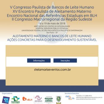 Inscrições abertas para o V Congresso Paulista de Bancos de Leite Humano